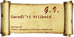 Gacsári Vilibald névjegykártya